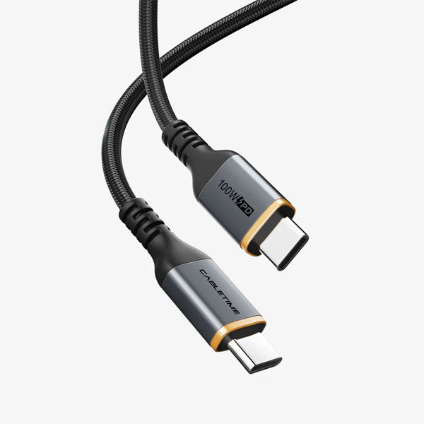 Cáp Alumium USB-C to USB-C PD100W USB2.0, Male to Male, dài: 1m, màu đen CU03H